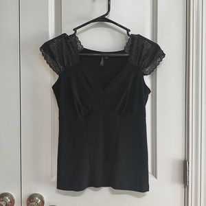 Olivia Paige Bustier-Inspired Lace Sleeve Tank